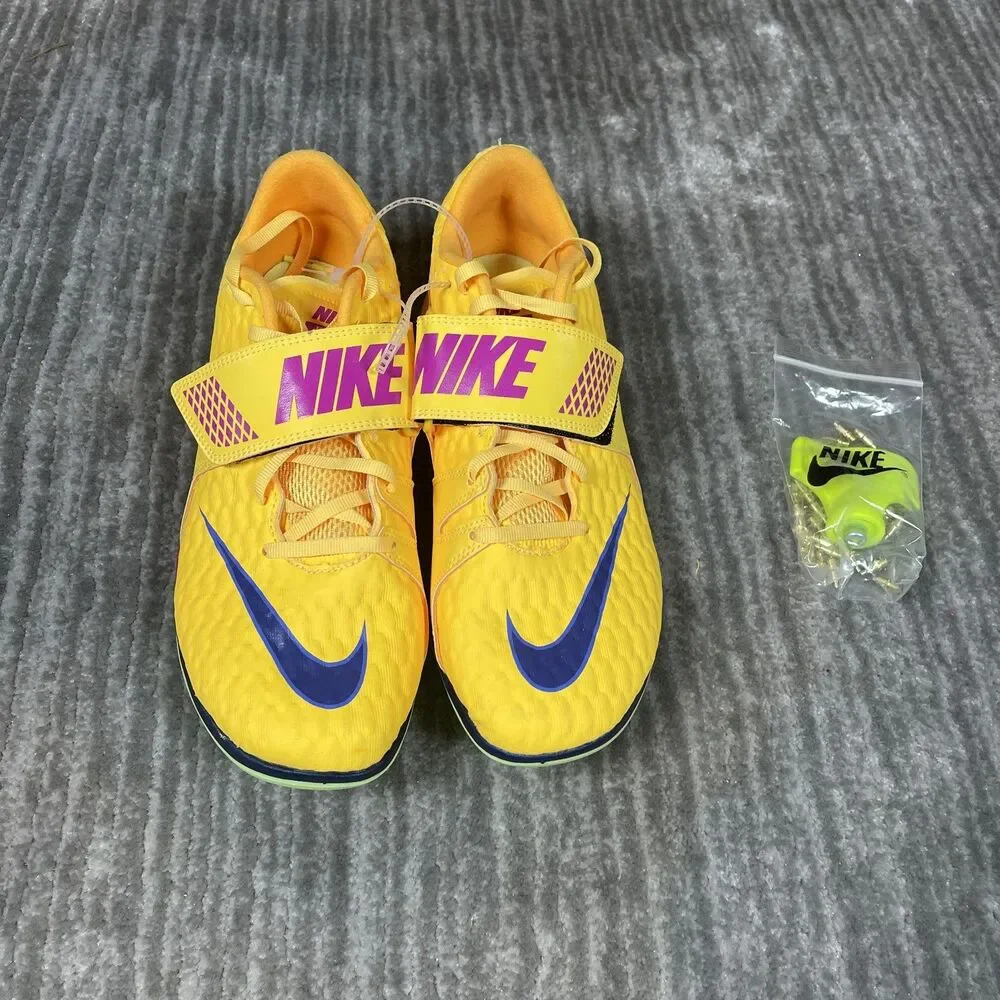 Nike Track & Field Shoes Mens Size 8.5 Yellow Spiked High Jump Spikes FZ9636-800